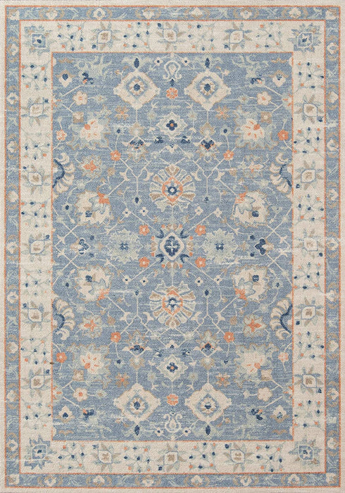 5x8 Subdued Shades Of Pink, Baby Blue And Brown Momeni Area Rug