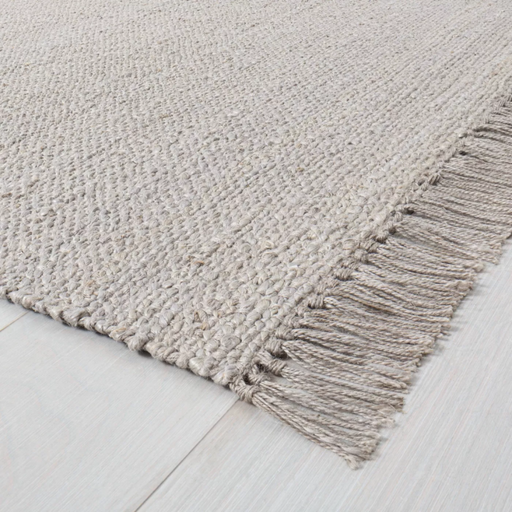 7' x 10' Gray Bleached Jute Rug with Fringe - Hearth & Hand™ with Magnolia