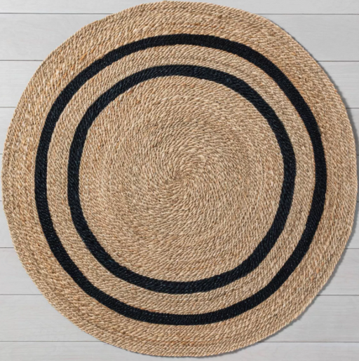 5' Round Charcoal Jute Stripe Rug - Hearth & Hand™ with Magnolia