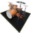 6'x6.6ft' Square Aucuda Drum Rug Drum Mat Drum Carpet, Tightly Woven Fabric with Non-Slip Grip Bottom，6x6.6ft,Black