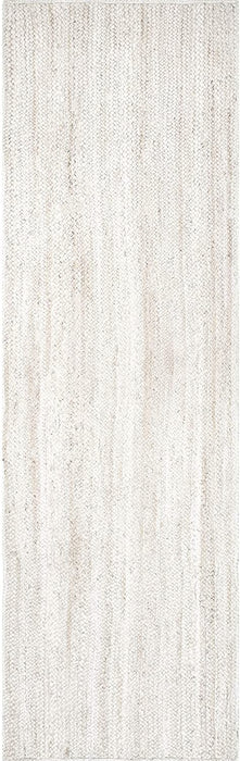 2' 6" x 12', Off-white, nuLOOM Rigo Hand Woven Farmhouse Jute Runner Rug