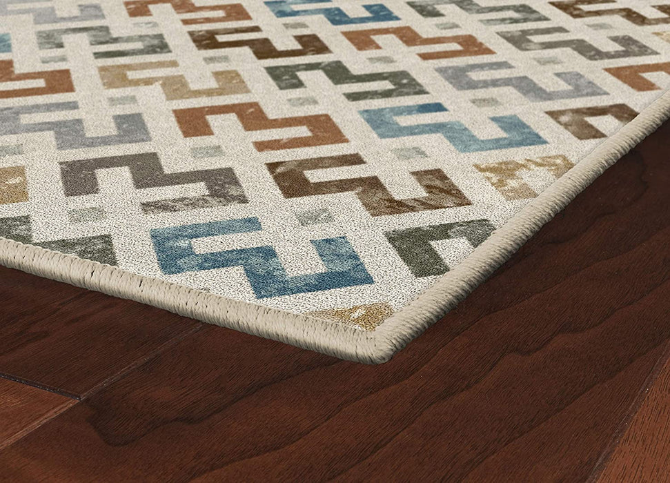 Size 3x5 - Tribal Print Washable Earth Tone Color Indoor or Outdoor Rug