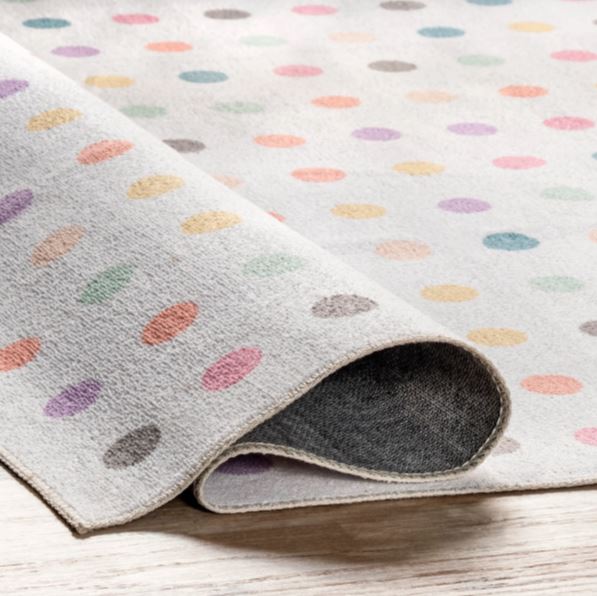 Size 5x8 Polka Dotted Washable Area Rug
