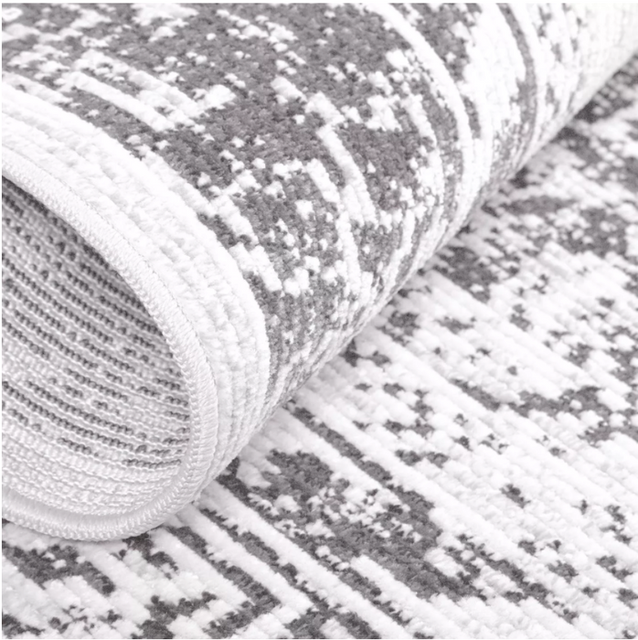 Size 5'2"x7'2" Color Gray Starlight Willow Outdoor Patio Rug - Nicole Miller