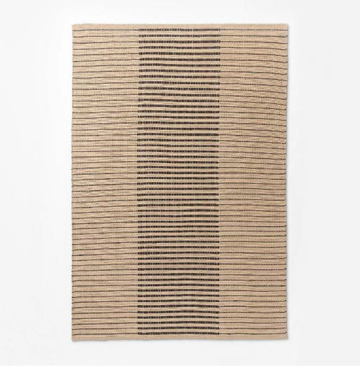 Size 7'x10' Hand Woven Striped Jute Cotton Area Rug