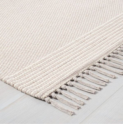 Size 7' x 10' Color Twilight Taupe Textured Border Stripe Area Rug - Hearth & Hand™ with Magnolia