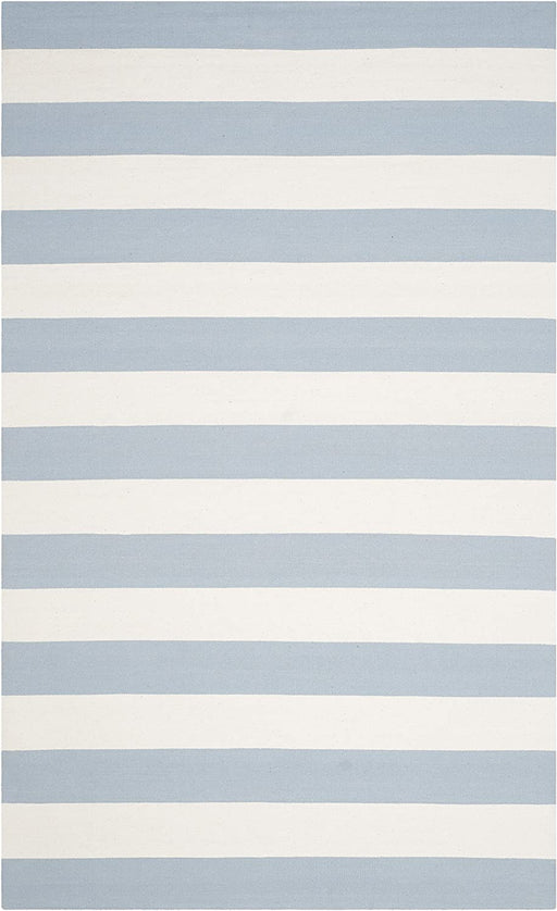 9' x 12' Sky Blue/Ivory Handmade Flatweave Boho Farmhouse Cotton Stripe Area Rug By SAFAVIEH