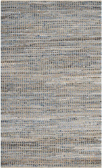 5 x 8 Feet Natural / Blue Handmade Flatweave Coastal Braided Jute Area Rug By Safavieh