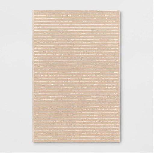 Size 4'x6' Striped Indoor/Outdoor Rug Tan/White - Room Essentials™