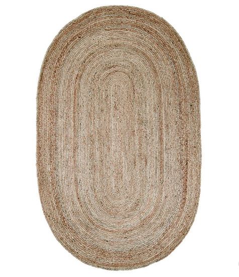 Size 4'x6' Oval  Color Natural  Hand Woven Rigo Jute Area Rug - nuLOOM