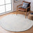 Size 8' Round Color Ivory/Blue Abstract ABT340 Hand Tufted Rug - Safavieh