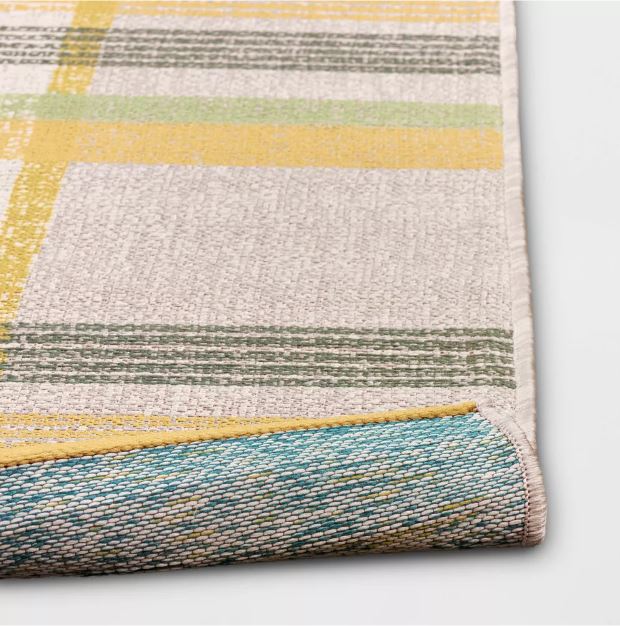 Size 5'x7' Color Yellow/Green Plaid Outdoor Rug - Threshold™
