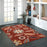 3'4"x5' Red Multi Floral Mainstays Traditional Minerva Area Rug