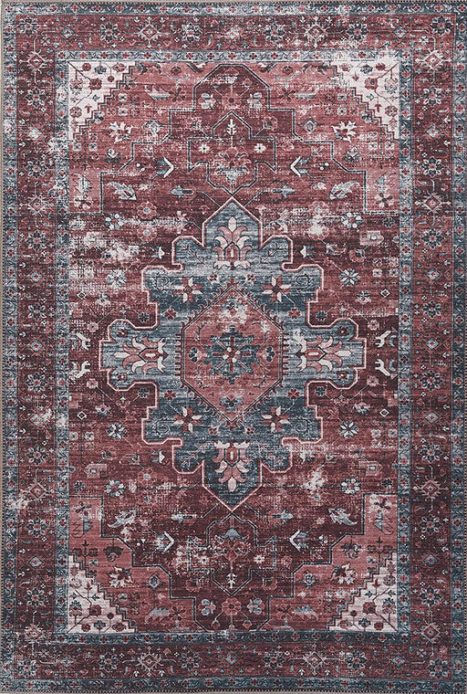Size Adiva Rugs Machine Washable Area Rug with Non Slip Backing Printed Persian Vintage Style