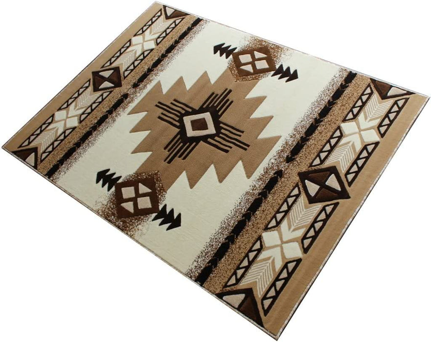 Size 8x10 Color Ivory South West Native American Area Rug Design