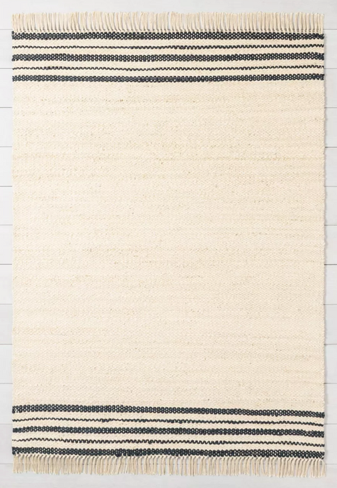 7'x10' Jute Rug Charcoal Stripe Area Rug By Hearth & Hand™ with Magnolia