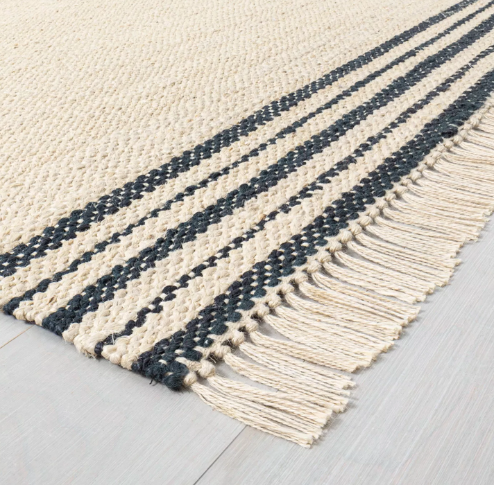 7'x10' Jute Rug Charcoal Stripe Area Rug By Hearth & Hand™ with Magnolia