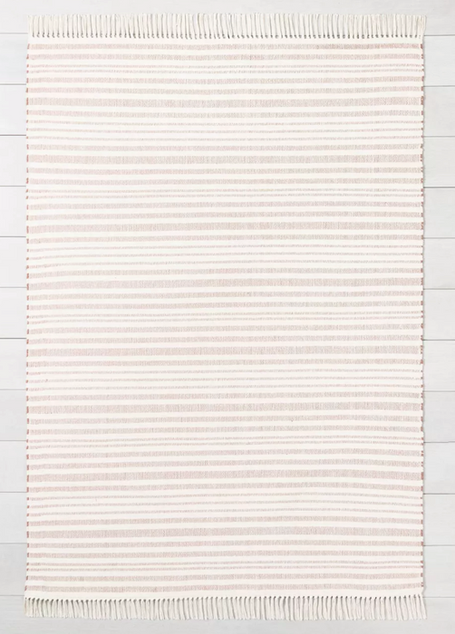 5x7 Color Rusty Red Stripe Fringe Area Rug - Hearth & Hand™